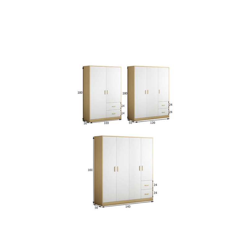 European Style Bedroom Modern Home Wood Solid Wood Color White Wardrobe Closet