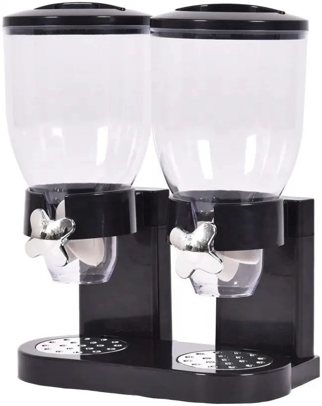 Custom Logo Kitchen Transparent Plastic Air Tight Cereal Dry Food Dispenser