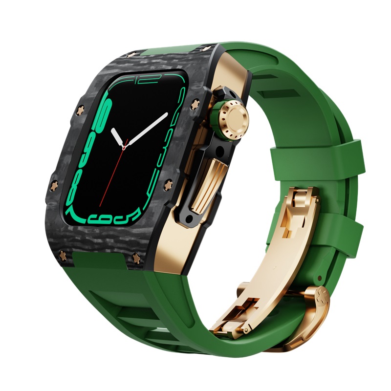 Carbon Fiber Bezel Complete Apple Watch Case Luxury Case Titanium Material 44mmm 45mm