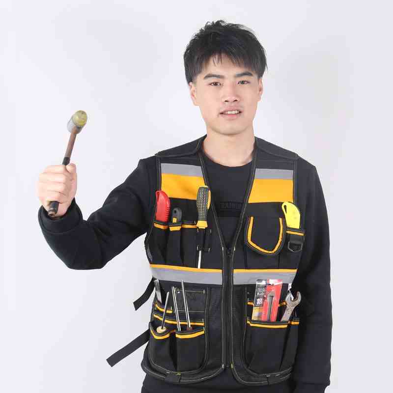 multi pocket vest electrician plumbers men's vests industrial work tools bag tool vest
