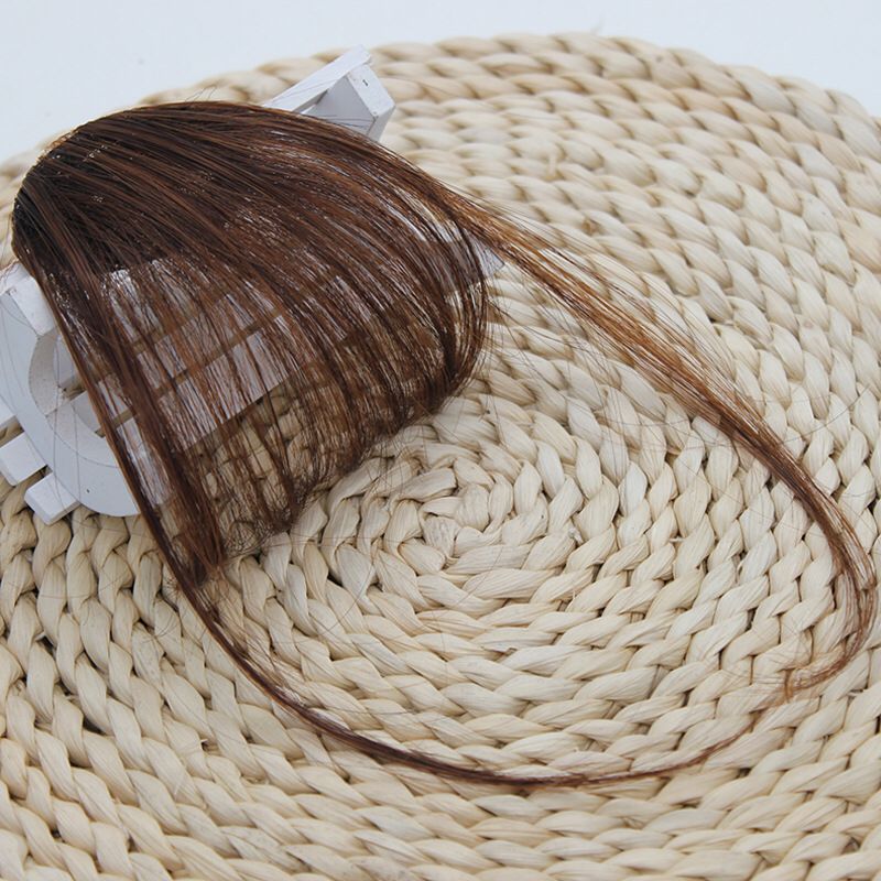 Invisible Thin Neat Air Bangs Traceless Hair Sideburns Age Reduced Bangs Hair Pieces with Clip Mini Women Bangs Wig