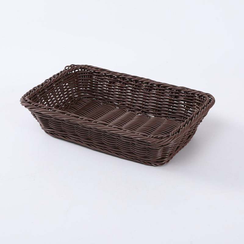 China Factory Cheap Price Supermarket Display Weaving Pp Plastic Rattan Basket