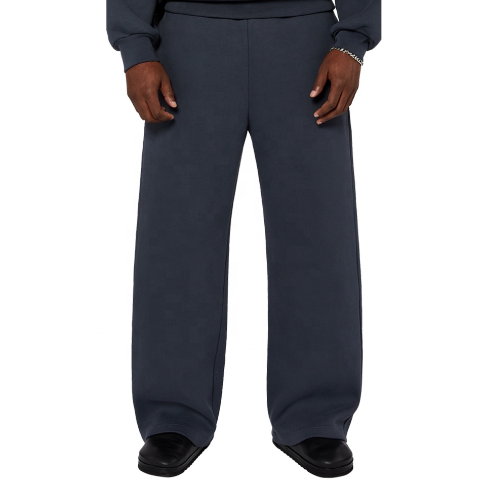Custom essentials casual flared wide leg baggy track pants oversized heavyweight french terry straight leg sweatpants for men