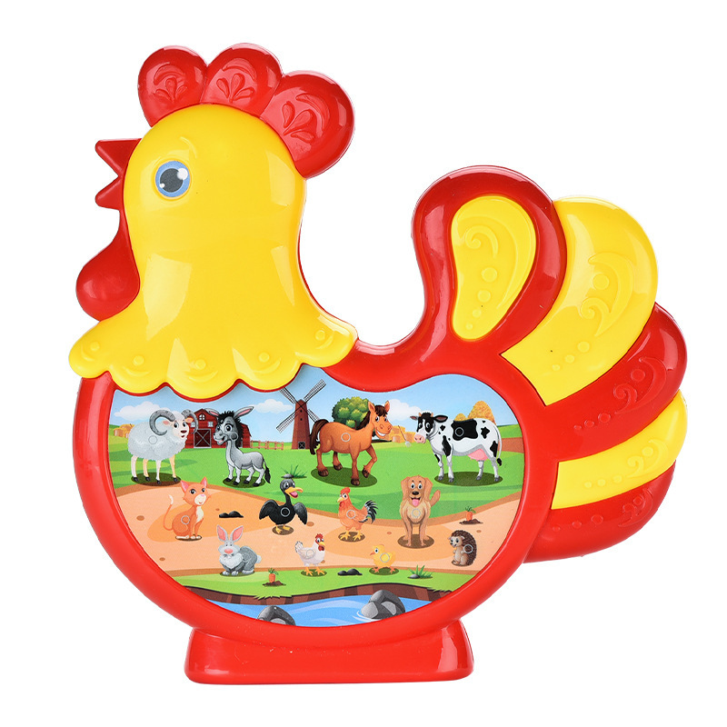 2024 New Design Kids Multifunctional Touch Rooster Intelligent Tablet With Light For Early Education Point Reading Machine Toy