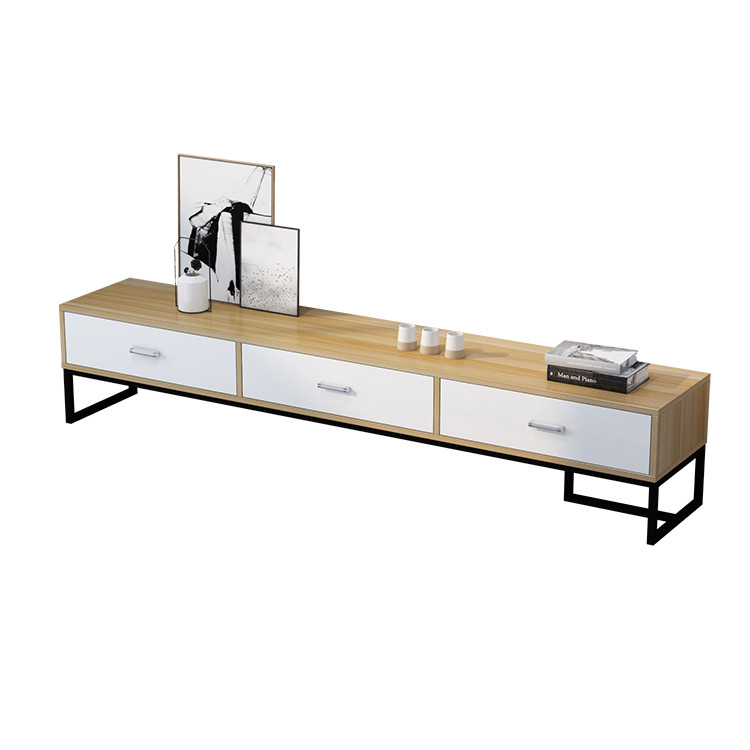 Factory Directly Wholesale Bedroom Double-layered Wide Table Top Minimalist Simple Portable Wood Tv Cabinet For Tv Stand
