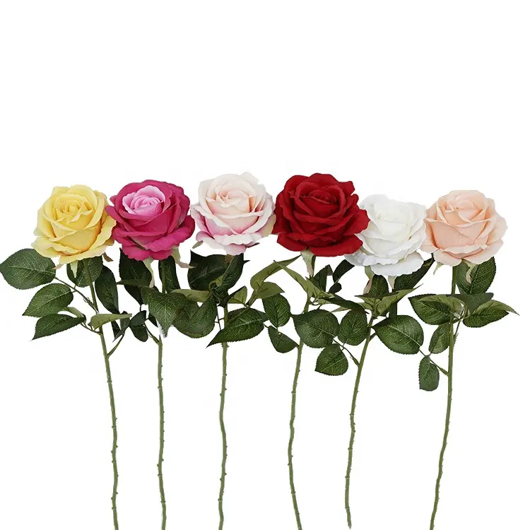 Оптовая продажа китайских искусственных растений Pe Утюг полиэстер 60 см один Искусственный цветок розы для дома, офиса, гостиницы, свадебные украшения