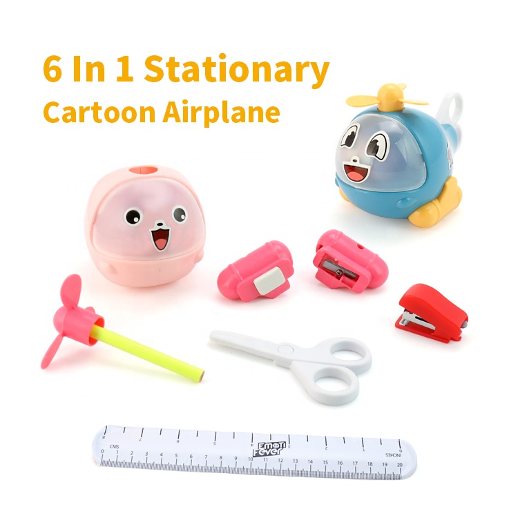 6 в 1 дети милые Kawaii мультфильм самолет школы стационарные поставки набор