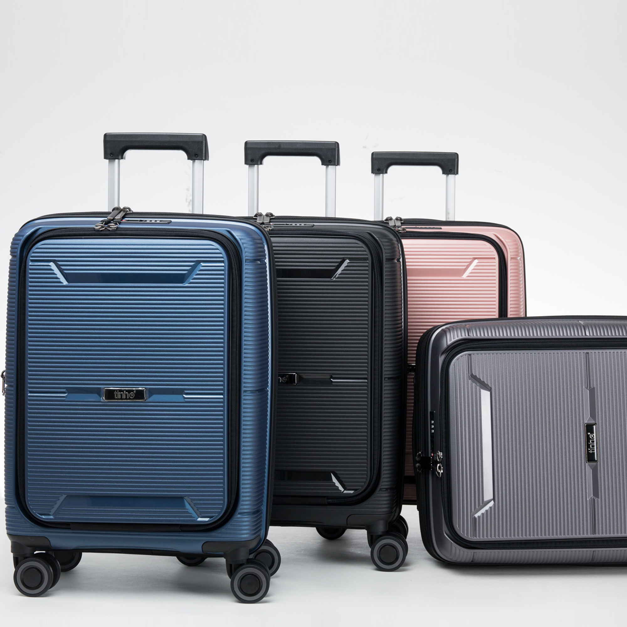 Hard shell Suitcase On Wheels Big Size PP zipper Red Color Luggage Bag Sets Cases with expandable suitcase