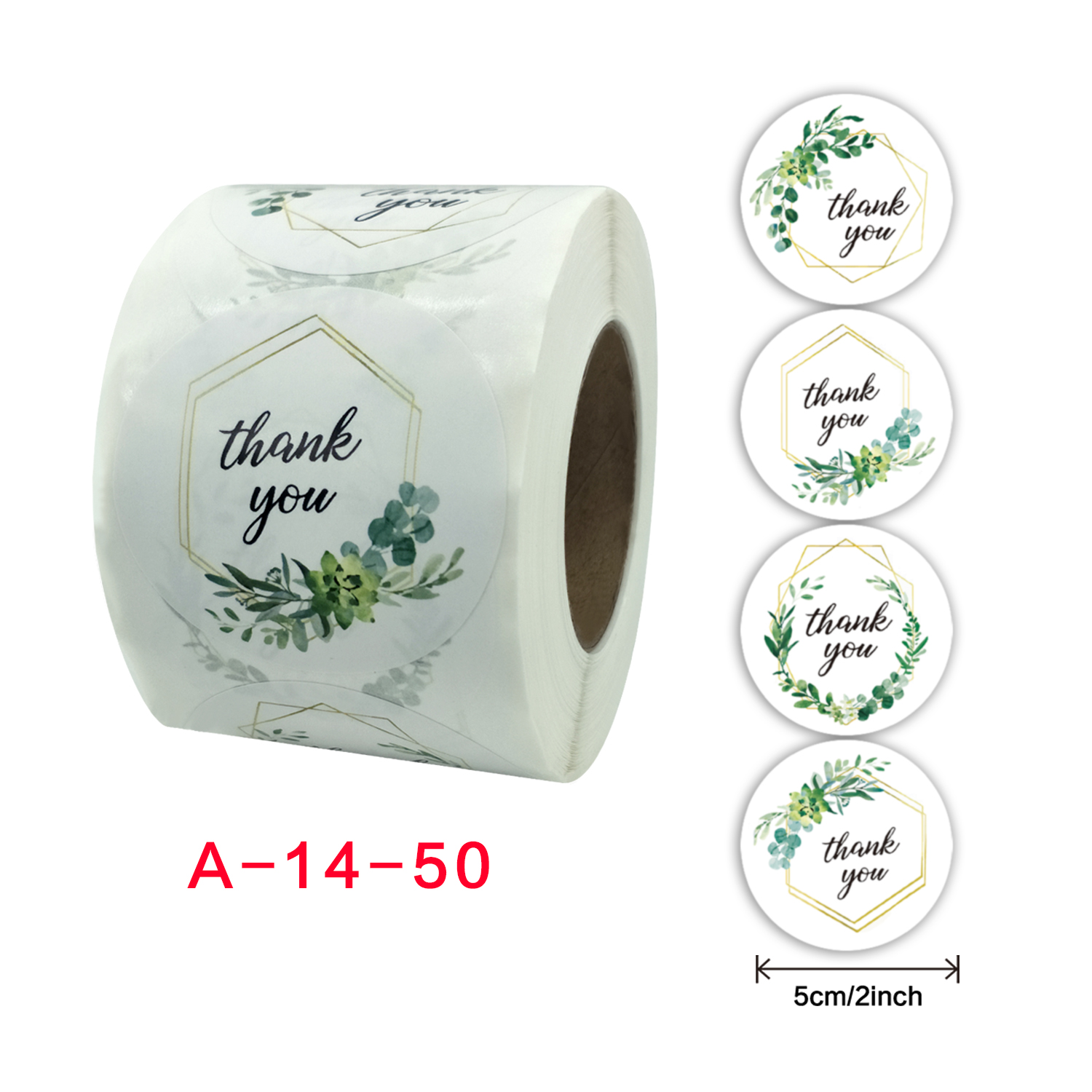 Die cut stickers 2 inch 500pcs per roll custom for gift  wedding  bag or box etc Thank you stickers