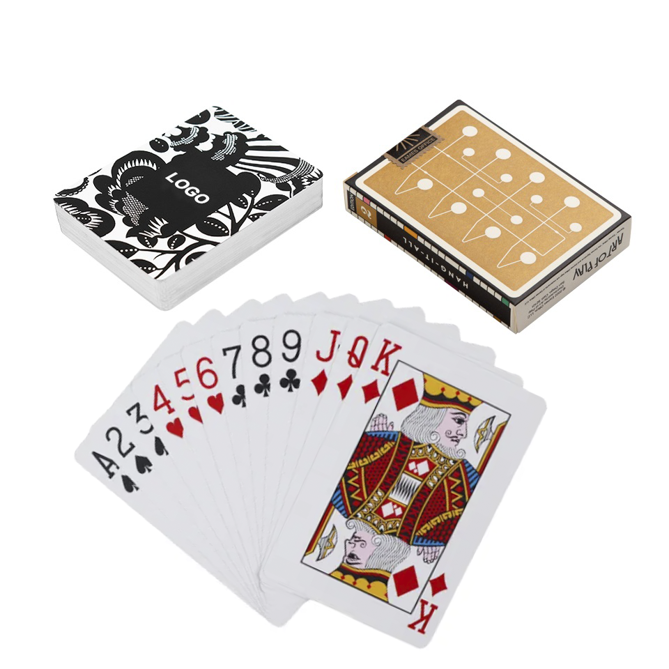 Customizable Art Paper Poker Playing Cards with Custom Logo Printing and Holographic Effect in Water-Resistant Box
