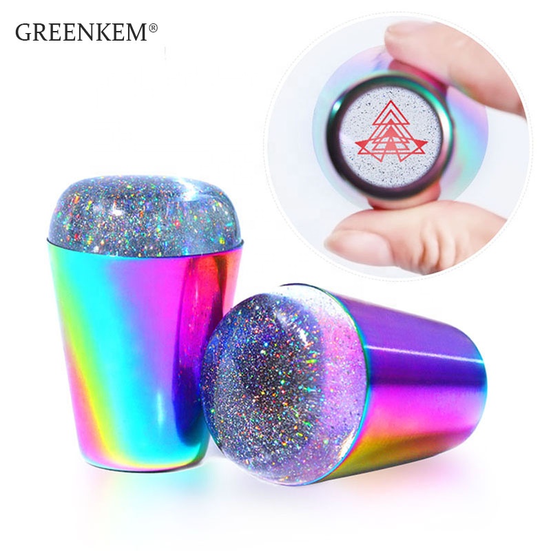 GREENKEM Printing Tools Transparent Nail Holographic Stamping Stamp Scraper Polish Print Transfer Silicone Stamper Nail