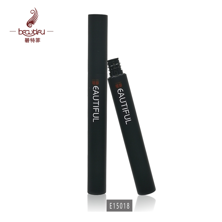Mate black empty 8ml aluminum/metal eyelash growth enhancer and brow serum container/bottle/tube with fine/thin brush/applicator
