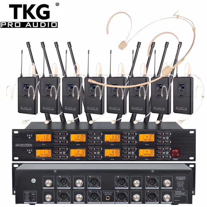 Беспроводная микрофонная гарнитура TKG 650-690 МГц UR-8000-H UHF 8 каналов