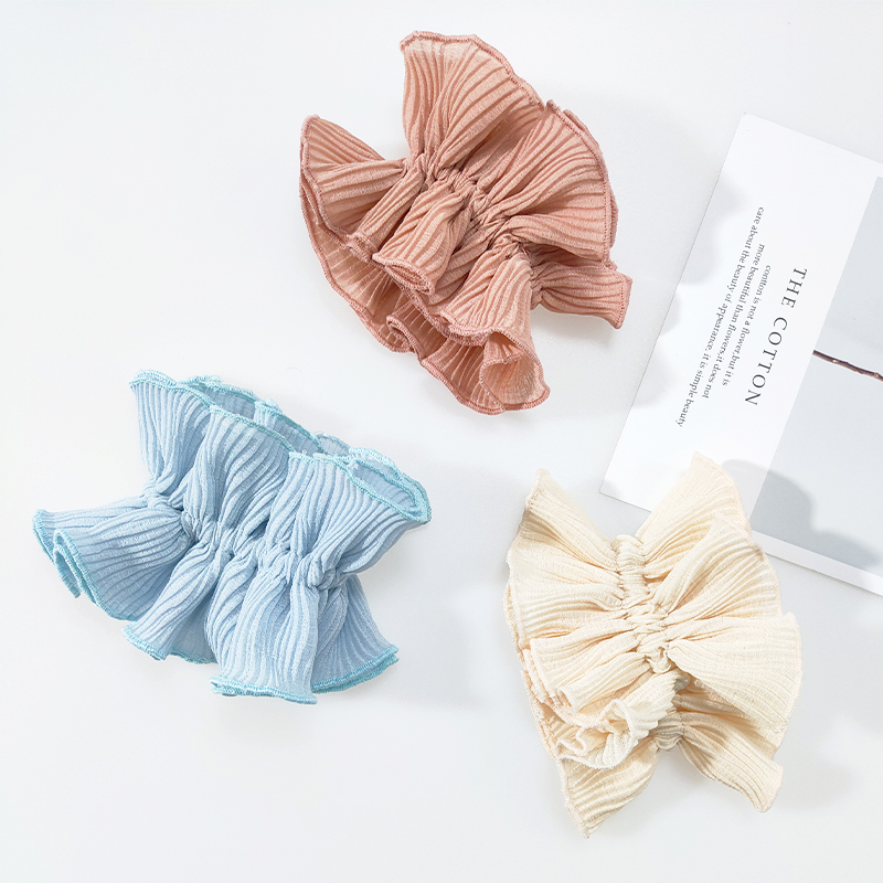 New Design Girl Hair Band Fold Knit Elastic Candy Color Folds Elastics Scrunchie