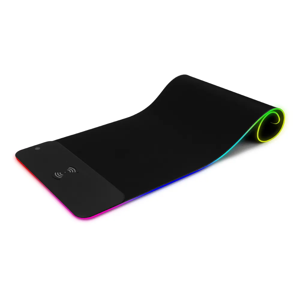 14 Color Mousepad With Wireless Charger Custom Logo Thickness XXL Size Blank Gaming Mouse Pad With LED Mauspad RGB QI