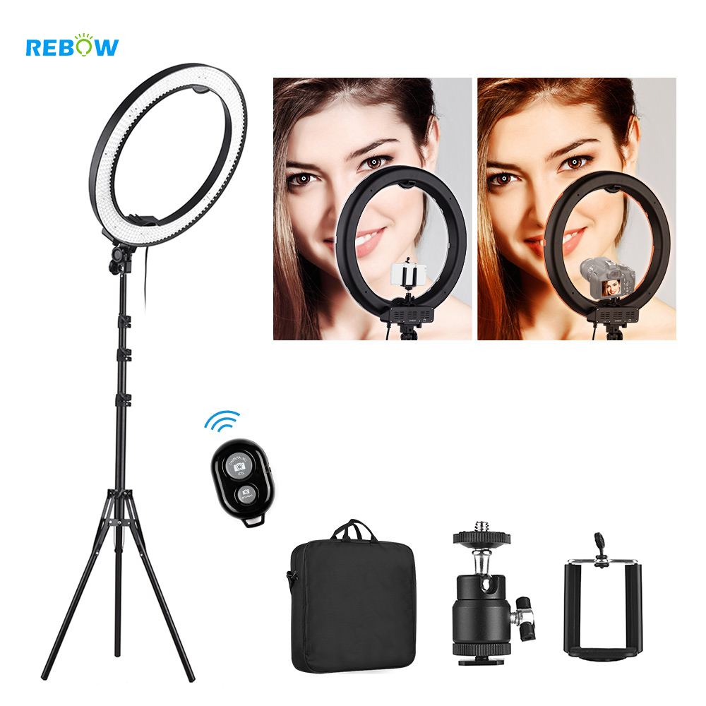 Новый дизайн 18-дюймовые затемнения tik tok ringlight, жидкая губная помада, шоу лампа led youtube кольцевая лампа с штатив переносная сумка