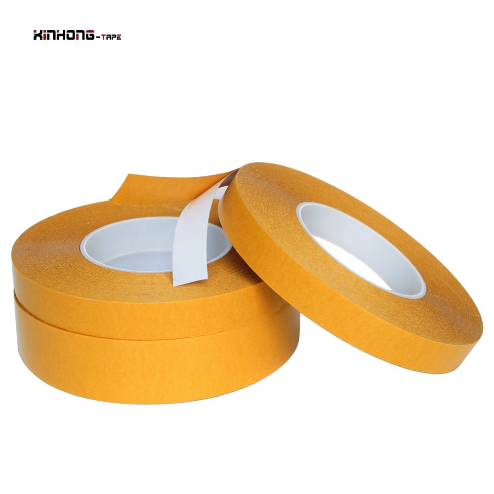 1- Recyclable High Viscosity Heavy Duty Mounting Yellow Liner White Color PVC Base Double Sided PVC Self Adhesive Tape