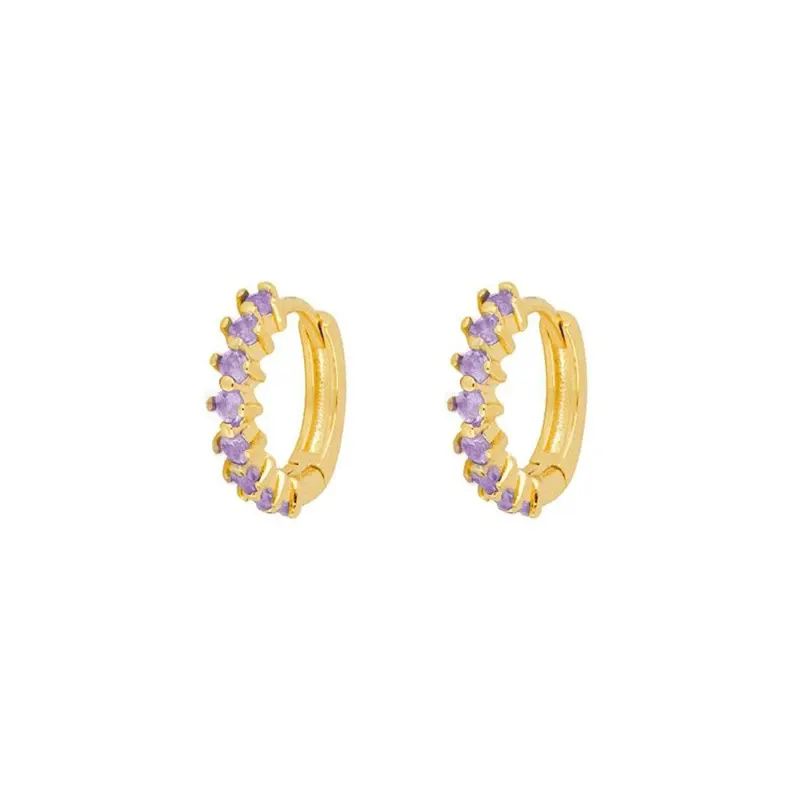 CANNER Minimalist Jewelry 925 Sterling Silver Wholesale 18K Gold Plated Cubic Zircon Hoop Earrings Huggie