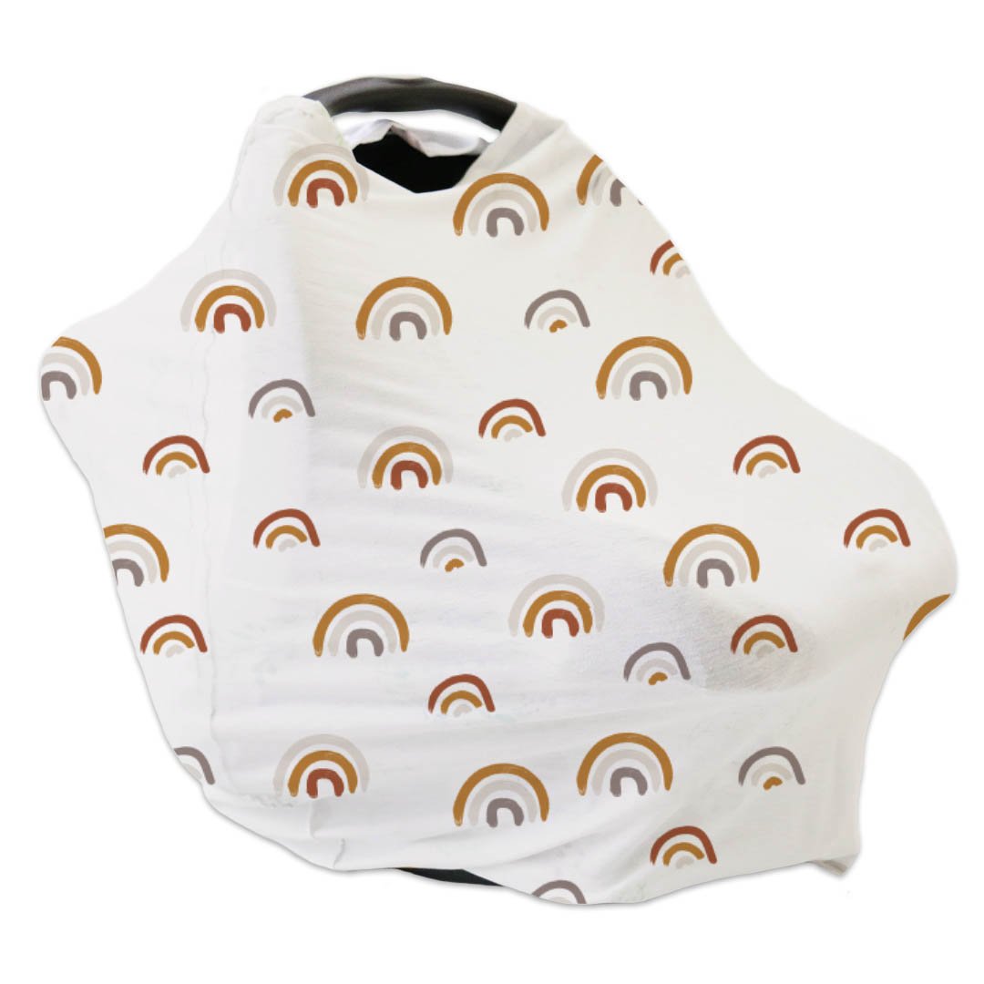 Rainbow print Nursing Poncho Multi Use Cover for Baby Car Seat Canopy Baby Nursing Cover