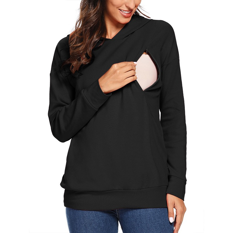 2021 custom new design Women Maternity Hoodie High Quality Fashion Breastfeeding Jumper