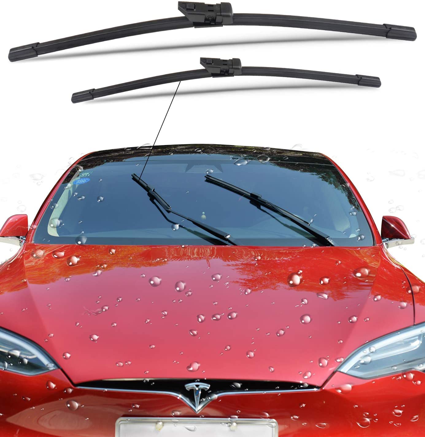 Стеклоочистителя ветрового стекла для Tesla модель S 2012-2017 Кнопка Точная посадка стеклоочиститель луч лезвия 28 "и 17"