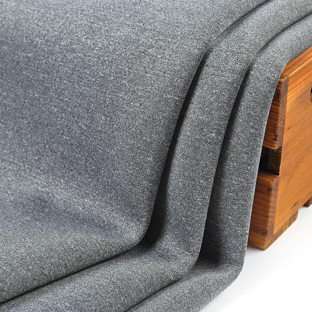 Heather Grey Cation Polyester Spandex Air Layer Sandwich Scuba 3D Sandwich Spacer Stretch Knit Fabric For Jacket Bra Cups Mask