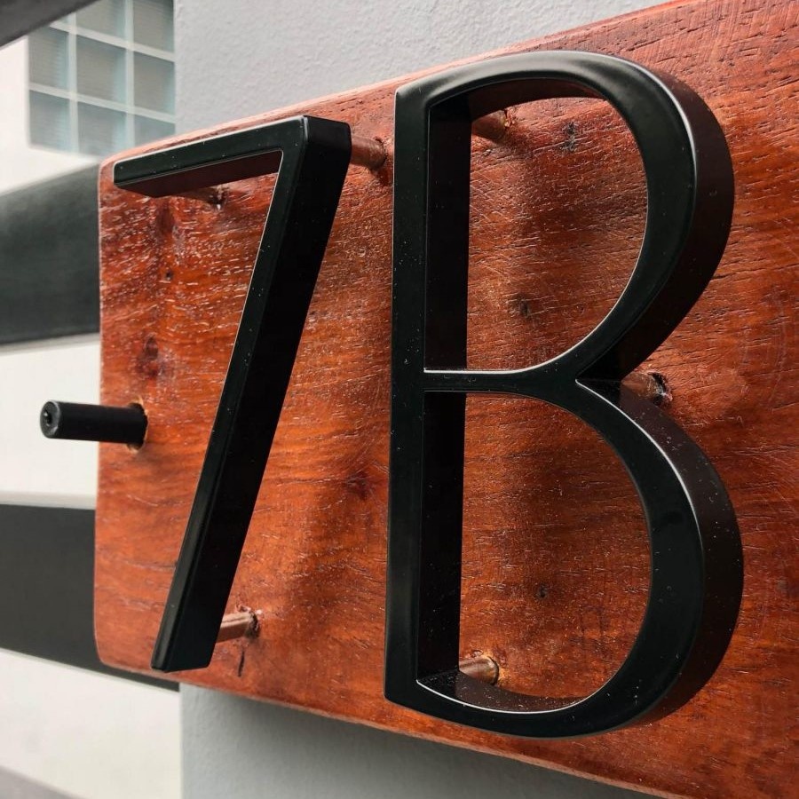 Wholesale Big Modern Floating 5 inch 12cm Black Door Numbers 3D Plaque Address Sign Metal Outdoor Plate Letter Room House Number