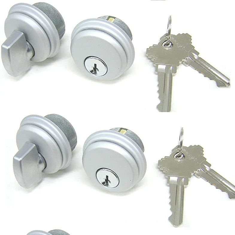 Storefront Door Commercial Mortise Lock Cylinder & Thumb turn, Adams Rite Style Cam, in Aluminum (1 Set)