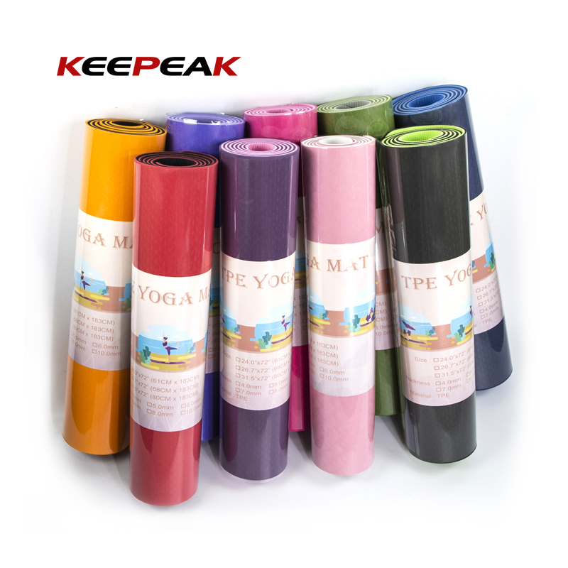 Keepeak Factory direct selling custom design high quality TPE yoga mats with logo With Best Service