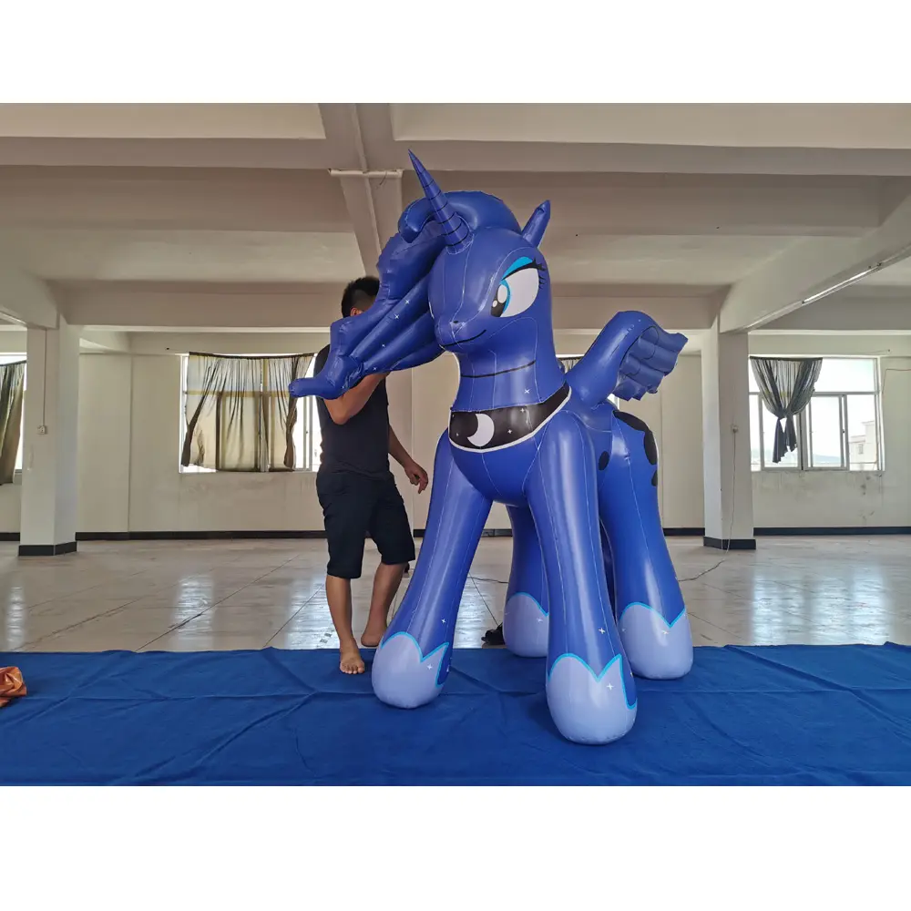 BeiLe customized new PVC Inflatable Animal  blue horse For sales