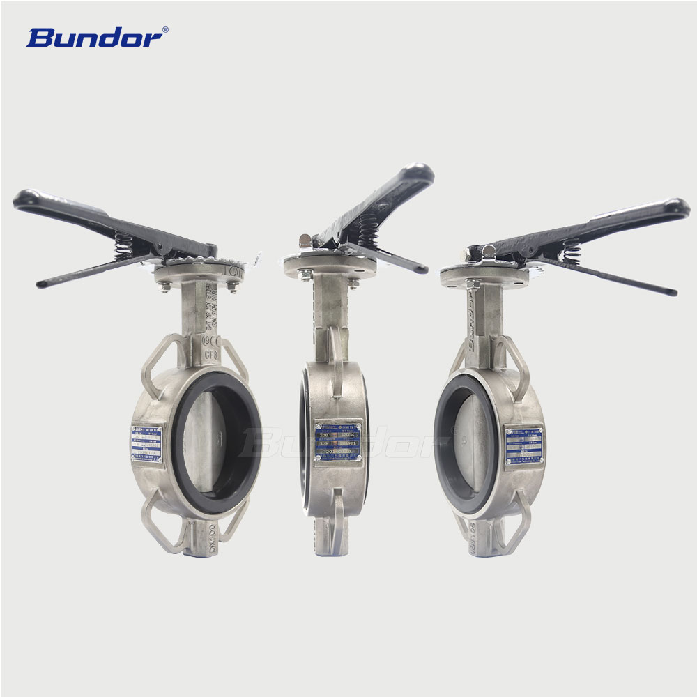 Bundor ANSI 150 ggg40 manual wafer butterfly valve