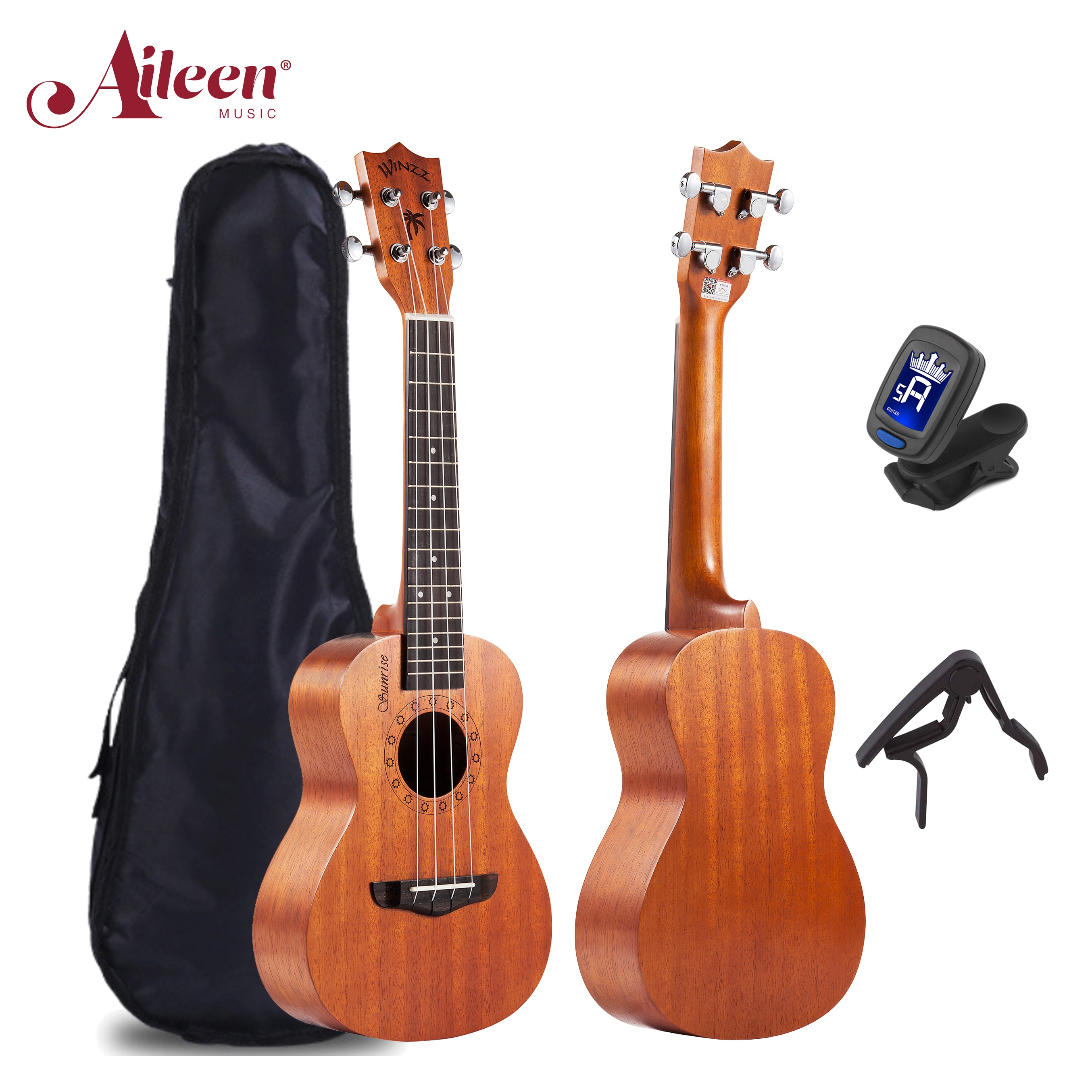 AileenMusic оптовая продажа 21 ''23'' 26 ''30'' красное дерево фанера укулеле (AU07LH)