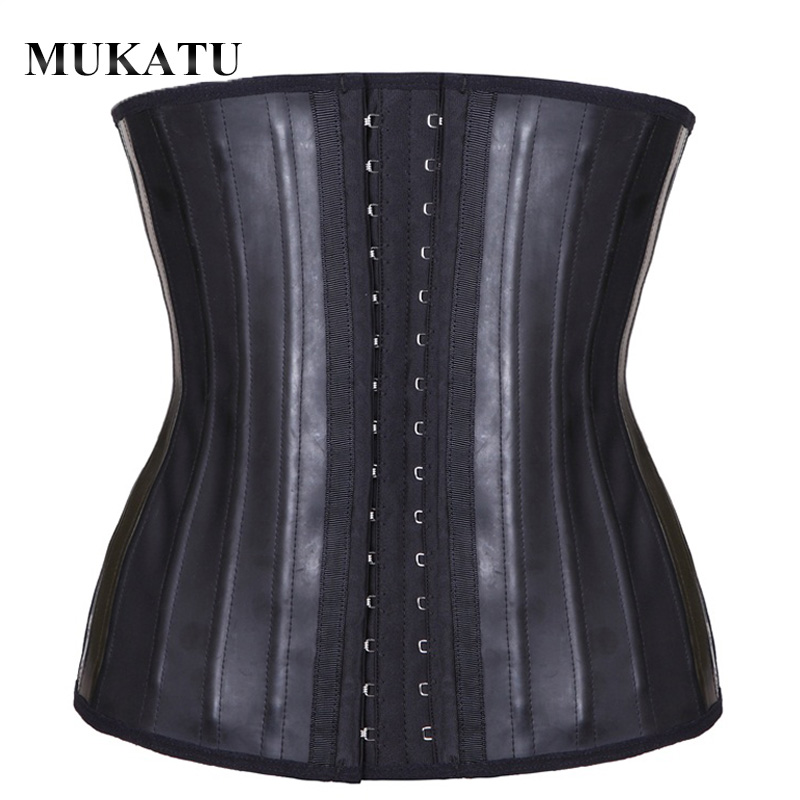 MUKATU Latex Waist Trainer Corset Belly Slim Belt Body Shaper Modeling Strap 25 Steel Boned Waist Cincher Gaine amincissante