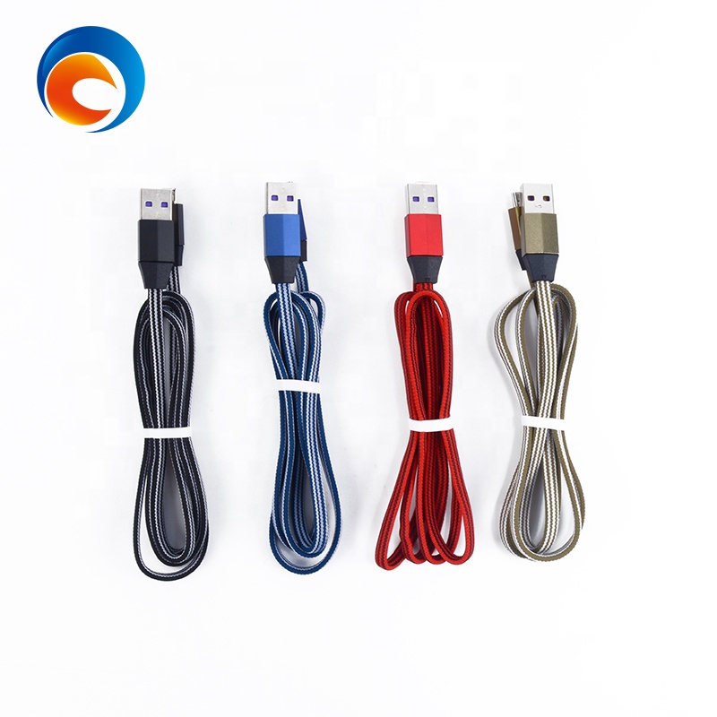 Навальный 1 метр 2.1A нейлоновый Плетеный плоский кабель Usb C для зарядного устройства