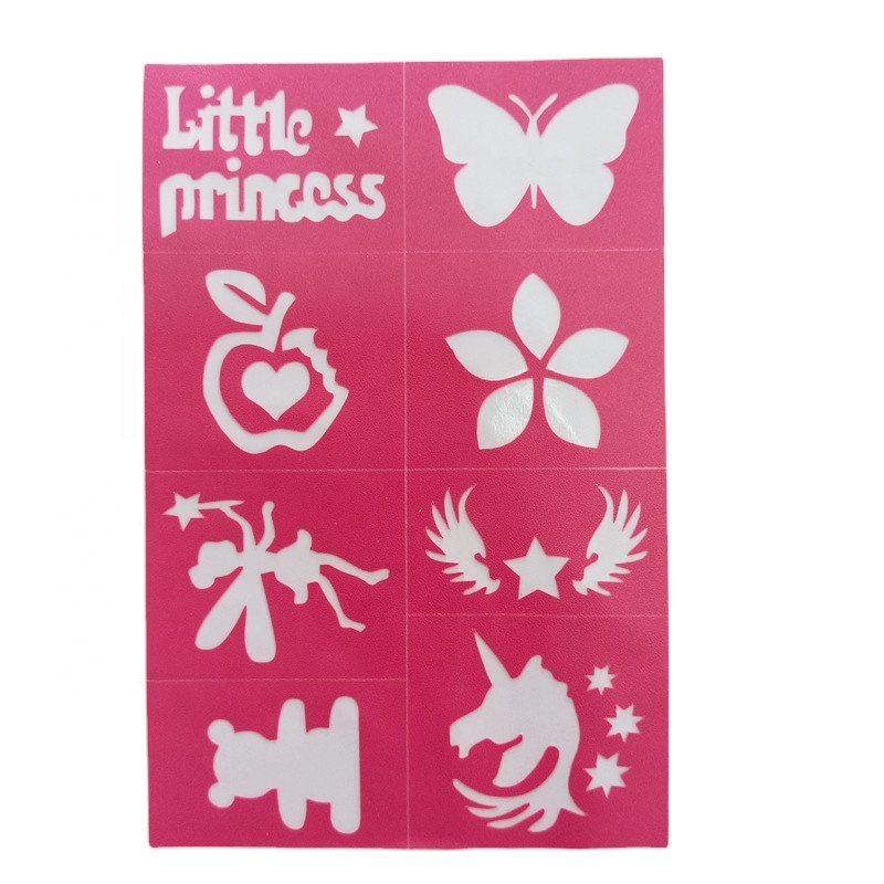 Temporary glitter tattoo resuable body stencil