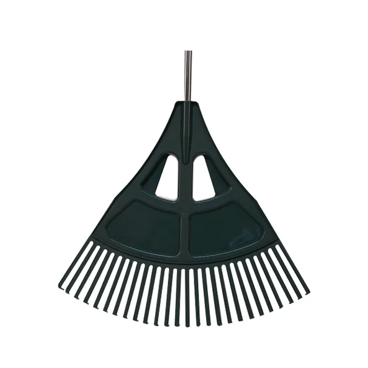 Leaf Rake Lawn Rake Garden Rake with 157mm long Lightweight Aluminum Handle, Durable Plastic Head 26 Tines