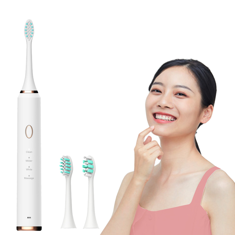 Chinese Internet celebrity electric toothbrush with OEM color two head ultrasonic vibration USB charging
