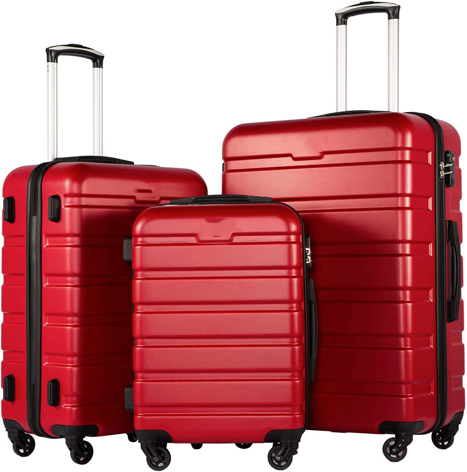 Комплект из 3 предметов, легкий TSA замок, красный цвет, чемодан для переноски, чемодан на колесах, дорожные сумки, багаж