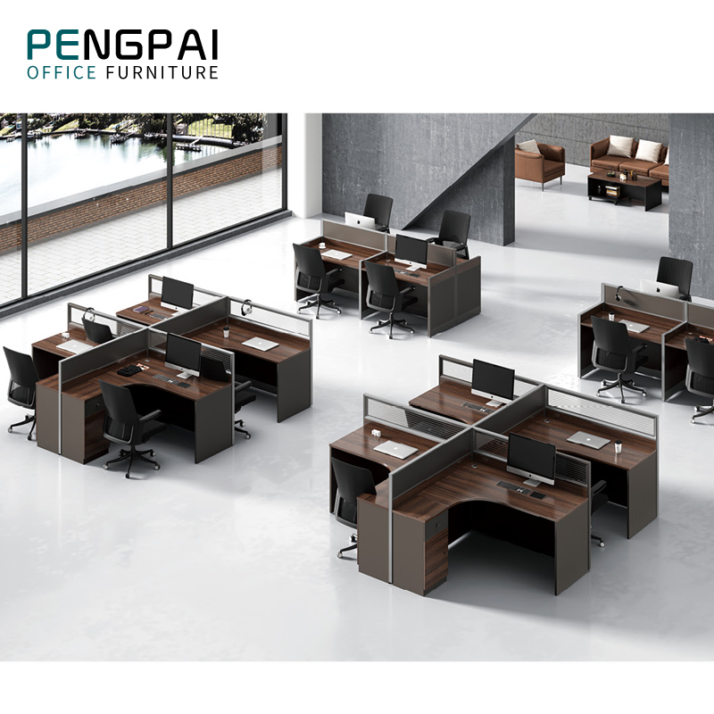 PENGPAI недорогая устойчивая к царапинам меламиновая Современная эргономичная компьютерная рабочая станция мебель офисный стол