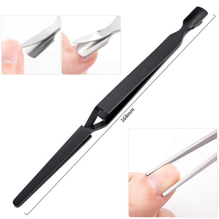 Factory Promotion Manicure Tweezers Multi-Function Stainless Steel Nail Art Tools Rhinestones Decoration Picking Clip Nipper