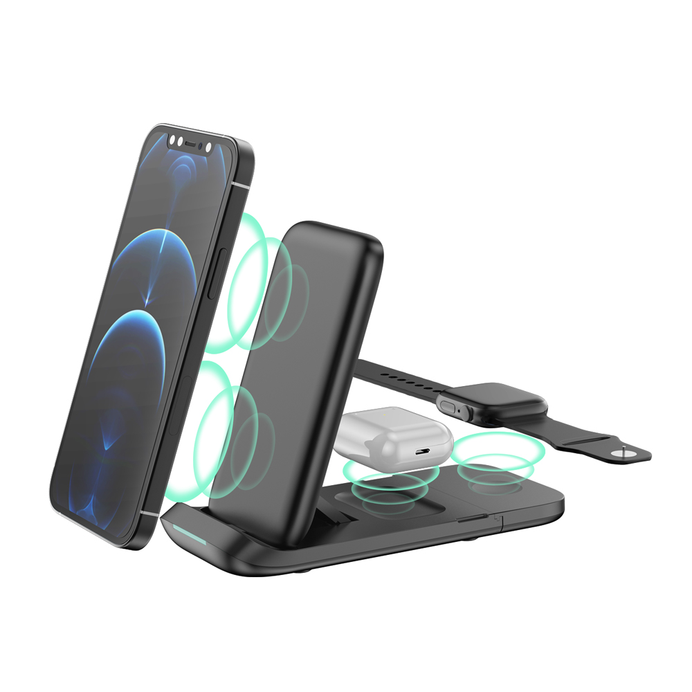 Новое поступление, складное Беспроводное зарядное устройство 3 в 1 для iPhone Airpods Pro и iWatch смартфонов