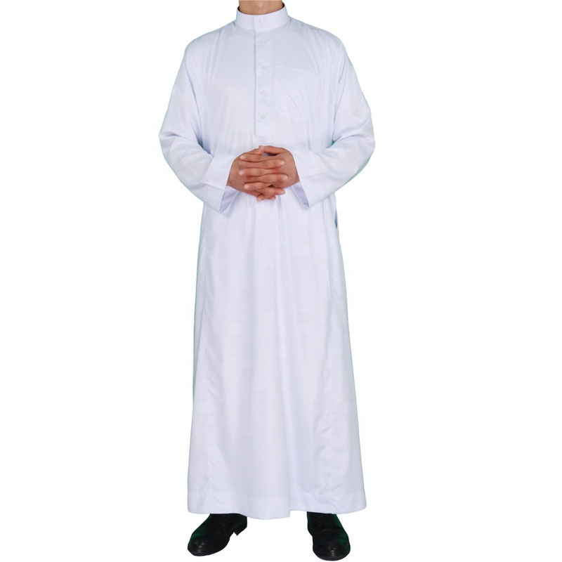 Islamic Men Workout Clothes Modest Durable Kaftan Robe Dubai Long Gown Muslim Ethnic Clothes