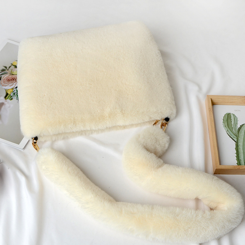 Faux rabbit fur fashion big bag with many colors soft touching hot sale 2021