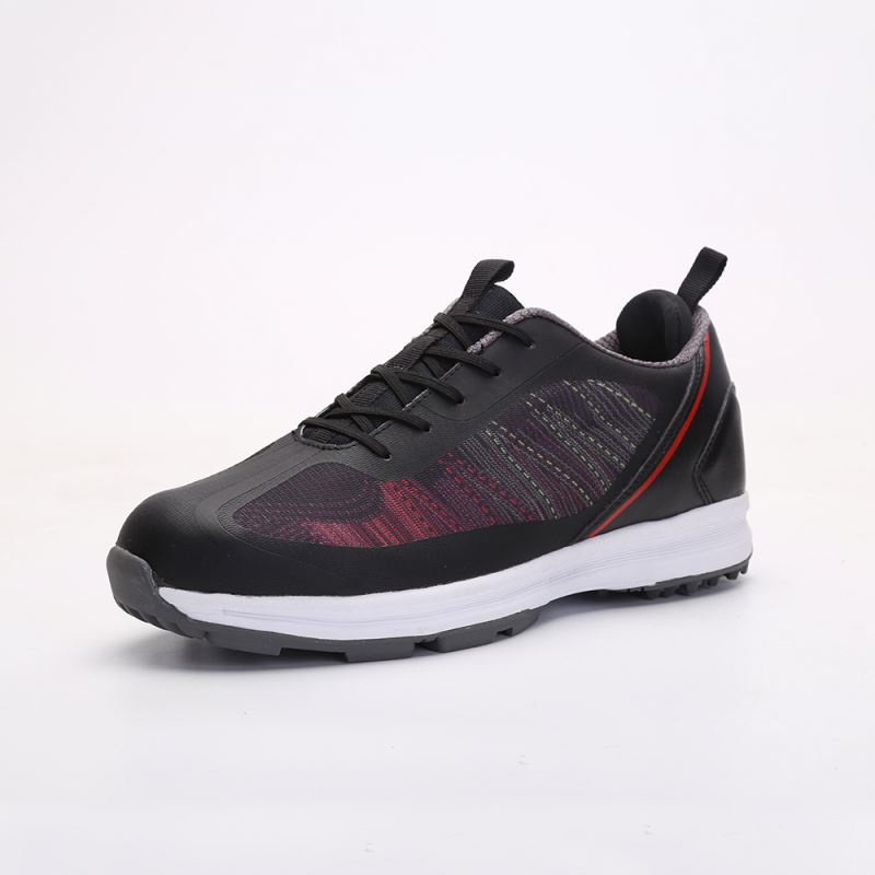 Custom oem sport cheap leather rubber spike golf shoes for men