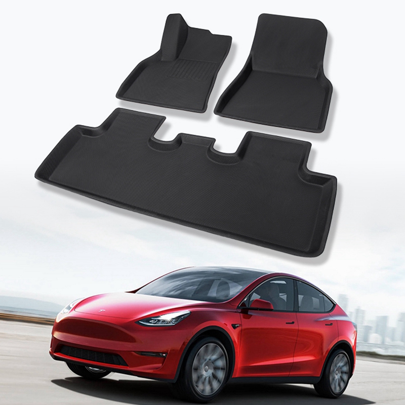 Роскошные противоскользящие 3d ТПР Tesla модель Y автомобильные коврики напольные водонепроницаемые