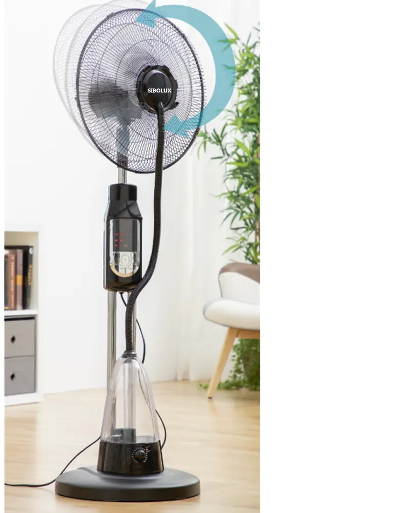 EU hot Sale Water spray standing fans with remote control 16 inch cooling mist fan