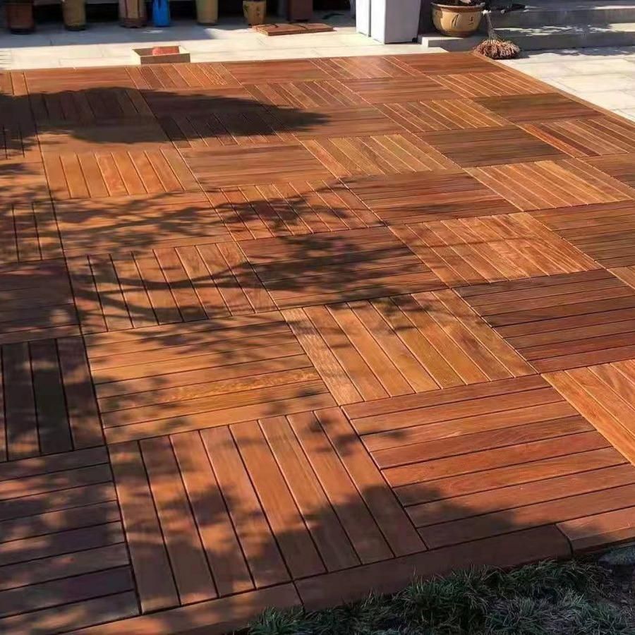 Superior Durable And Long-lasting Outdoor PU Plastic Composite Base IPE Solid Wood Decking Boards Flooring Tiles