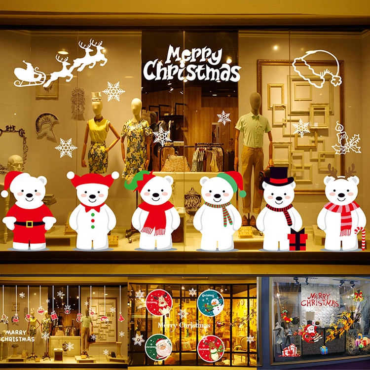 Party decoration gifts 2022 new year's merry christmas window sticker