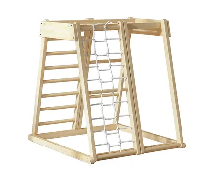 Wholesale Wooden Montessor Playground Kids Outdoor Climbing Frame With Slide And Ladder