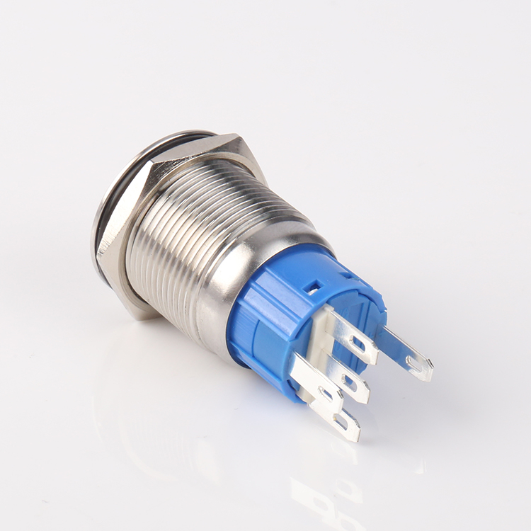 Metal Waterproof 5 Pin Latching Push Button Switch 19mm 12v Led Pushbutton Switch